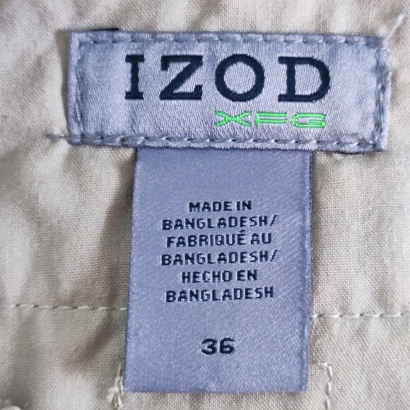 Izod X.F.G flat front Golf shorts light brown grey checkered men's size 36 - Picture 5 of 13
